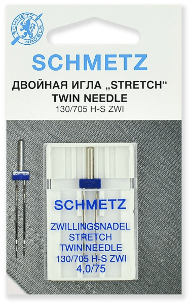 Иглы Schmetz стрейч двойные 130/705 H-S ZWI 4,0/75, 1 шт в Калаче